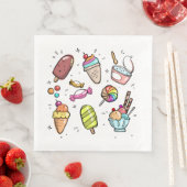 Serviette En Papier Crème glacée (En situation)