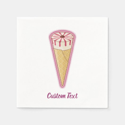 Serviette En Papier Crème glacée au cône de sucre (Devant)