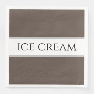 Serviette En Papier CRÈME GLACÉE Brun Chocolat Blanc Rayures