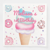 Serviette En Papier Crème glacée cône Anniversaire (Devant)