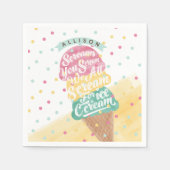 Serviette En Papier Crème glacée cône Scoops Traitez Bright Anniversai (Devant)