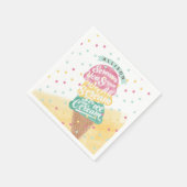 Serviette En Papier Crème glacée cône Scoops Traitez Bright Anniversai (Coin)