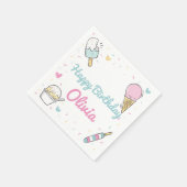 Serviette En Papier Crème glacée Douce Célébration Anniversaire Fête N (Coin)