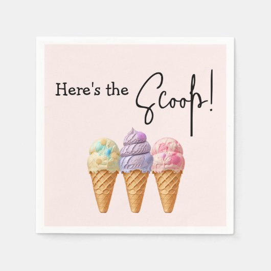 Serviette En Papier Crème glacée douce été ici Baby shower Scoop (Devant)