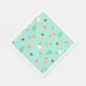 Serviette En Papier Crème glacée et arroser doux fête d'anniversaire V (Coin)