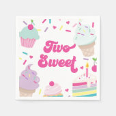 Serviette En Papier Crème glacée et gâteau Deux douces 2e anniversaire (Devant)