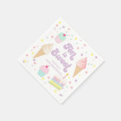 Serviette En Papier Crème glacée et gâteau Dix est doux 10e anniversai (Coin)