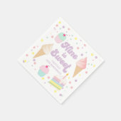 Serviette En Papier Crème glacée et gâteau Neuf est doux 9e anniversai (Coin)
