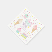Serviette En Papier Crème glacée et gâteau sucré Sassy Six 6e annivers (Coin)