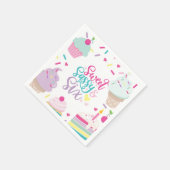Serviette En Papier Crème glacée et gâteau sucré Sassy Six 6e annivers (Coin)