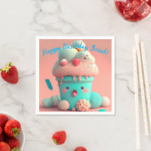 Serviette En Papier Crème glacée Kawaii (En situation)