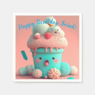 Serviette En Papier Crème glacée Kawaii