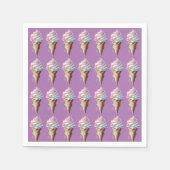 Serviette En Papier Crème glacée rose bleu coton bonbon tourbillon ann (Devant)