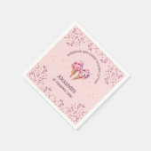 Serviette En Papier Crème glacée rose fille 1er anniversaire fête (Coin)