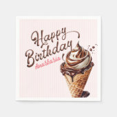 Serviette En Papier Crème glacée Scoop Girls Anniversaire (Devant)