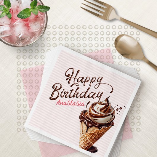 Serviette En Papier Crème glacée Scoop Girls Anniversaire