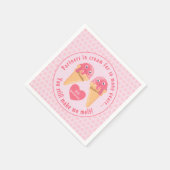 Serviette En Papier Crème glacée Scoops Cute Romantique Saint Valentin (Coin)