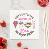 Serviette En Papier Crème glacée Social Favoriser Banana Split Sundae  (En situation)