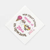 Serviette En Papier Crème glacée Social Favoriser Banana Split Sundae  (Coin)