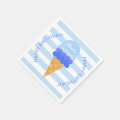 Serviette En Papier Crème glacée sucrée 1er anniversaire garçon bleu (Coin)