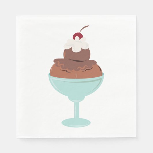 Serviette En Papier Crème glacée Sundae (Devant)