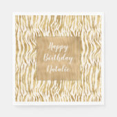 Serviette En Papier Crème Gold Zebra Print (Devant)