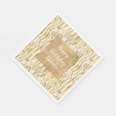Serviette En Papier Crème Gold Zebra Print (Coin)