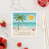 Serviette En Papier Crème Greyhound Italien À Tropical Summer Beach (En situation)