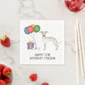Serviette En Papier Crème Italien Greyhound Cute Dog - Joyeux annivers (En situation)