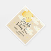 Serviette En Papier Crème Lune et Étoiles 1er anniversaire (Coin)