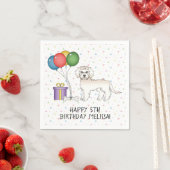 Serviette En Papier Crème Mini Goldendoodle mignon dessin animé chien  (En situation)