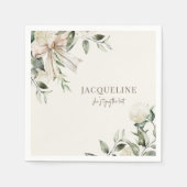 Serviette En Papier Crème personnalisée Attache la douche à noeud (Devant)