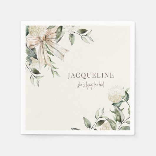 Serviette En Papier Crème personnalisée Attache la douche à noeud (Devant)