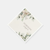 Serviette En Papier Crème personnalisée Attache la douche à noeud (Coin)