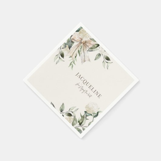 Serviette En Papier Crème personnalisée Attache la douche à noeud (Coin)