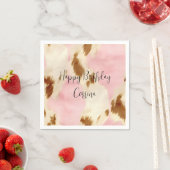 Serviette En Papier Crème rose pâle blanc Brown (En situation)