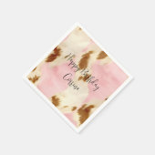 Serviette En Papier Crème rose pâle blanc Brown (Coin)