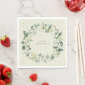 Serviette En Papier Crème Snowberry+Eucalyptus Serre de Noël (En situation)