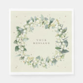 Serviette En Papier Crème Snowberry+Eucalyptus Serre de Noël (Devant)