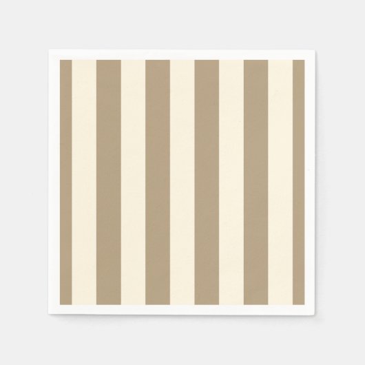 Serviette En Papier Crème Tofu Khaki Oyster Stripe (Devant)
