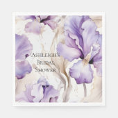 Serviette En Papier Crème violette Fête des mariées Florale Iris (Devant)