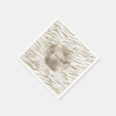 Serviette En Papier Crème Zen Blanc cacao Brown Zebra Imprimer (Coin)