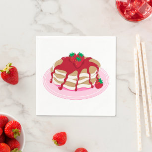 Serviette En Papier Crêpes aux fraises Nourriture sucrée du petit-déje