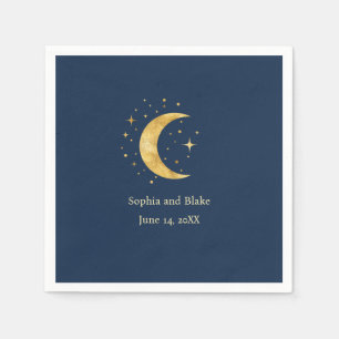 Serviette En Papier Crescent Moon Starry Mariage de nuit