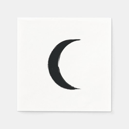 Serviette En Papier Crescent noir Lune foncée Astrologie Zodiac (Devant)