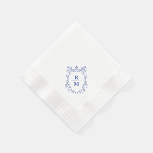 Serviette En Papier Crest mariage personnalisé Monogram Papier Napkin (Coin)