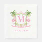 Serviette En Papier Crête de Noël du Flamant rose de Preppy (Devant)