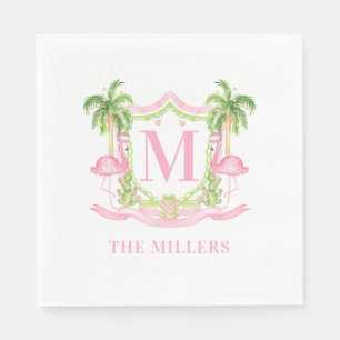 Serviette En Papier Crête de Noël du Flamant rose de Preppy