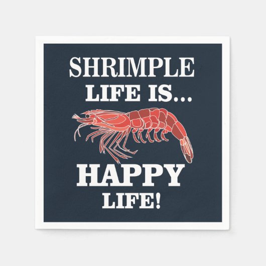 Serviette En Papier Crevettes Poisson Fruit de mer (Devant)