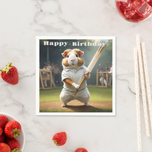 Serviette En Papier Cricket Craze: Le Grand Match des Cochons d'Inde,